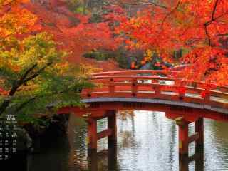 2017年9月日历唯美的秋日风景桌面壁纸