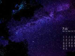 2018年7月日历壁纸银河星空风景壁纸