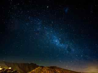 蓝色星空高清唯美风景高清图片桌面壁纸